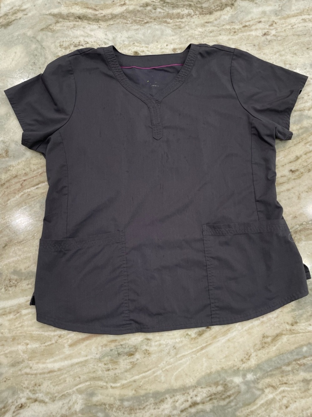 Healing Hands Gray Scrub Top - Comfy & Practical (read description) Large or XL